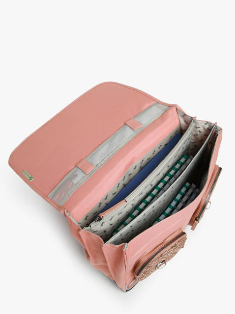Satchel For Kids 3 Compartments Cameleon Pink vintage fantasy CA41 other view 3