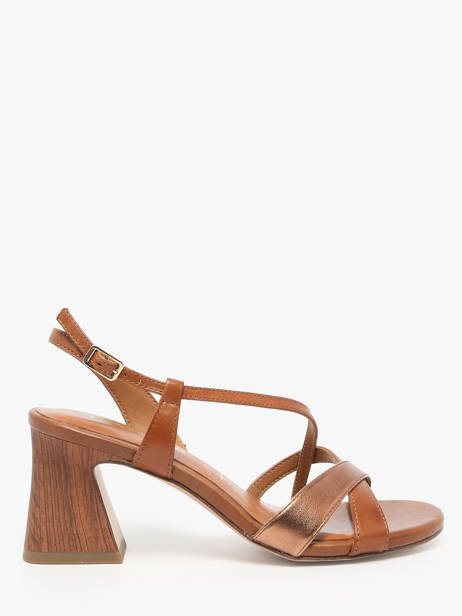 Heeled Sandals In Leather Tamaris Brown women 44