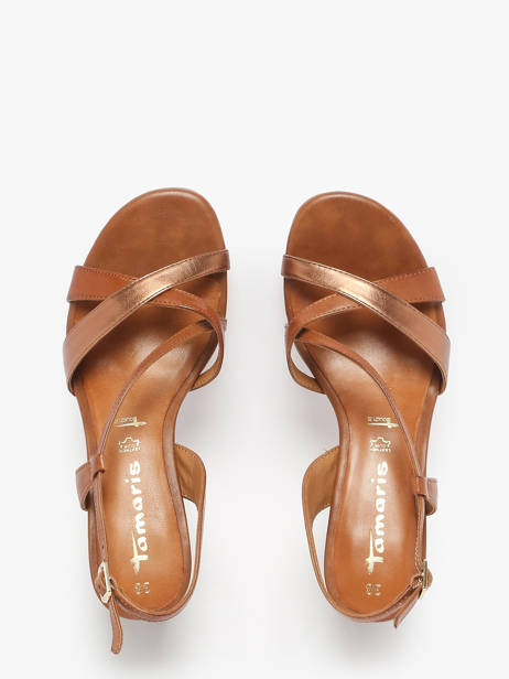 Heeled Sandals In Leather Tamaris Brown women 44 other view 3