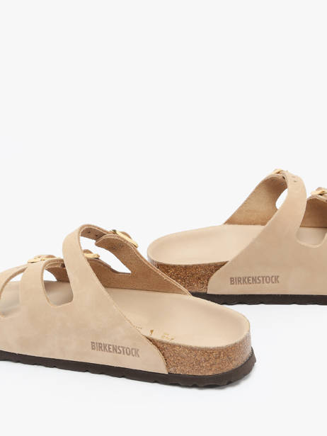 Slippers Florida In Leather Birkenstock Beige women 1029480 other view 2