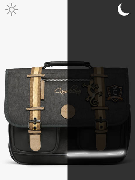 Cartable Enfant 3 Compartiments Cameleon Gris vintage urban CA41 vue secondaire 7