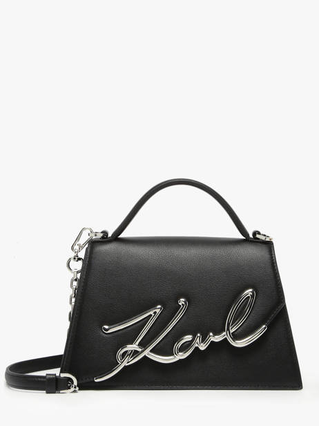 Shoulder Bag K Signature Leather Karl lagerfeld Black k signature A1W30036