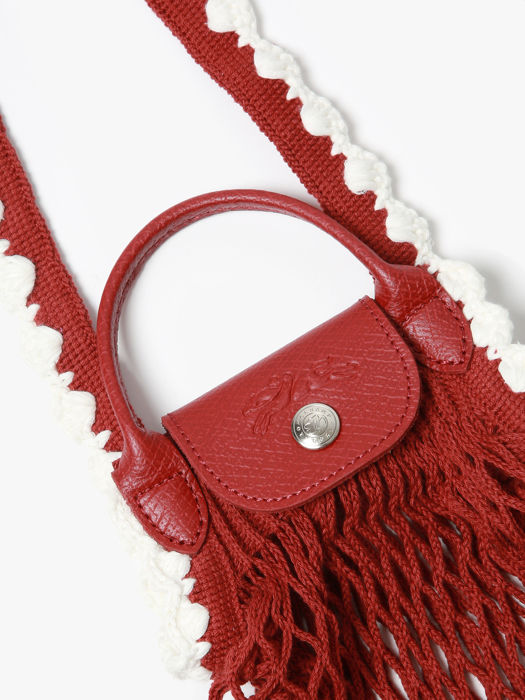 Longchamp Le pliage filet crochet Sacs porté travers Rouge