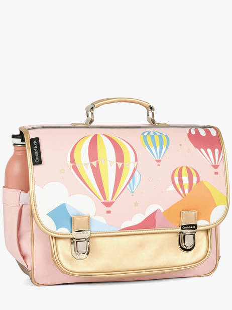 2-compartment Satchel Caramel et cie Pink boheme FI other view 2