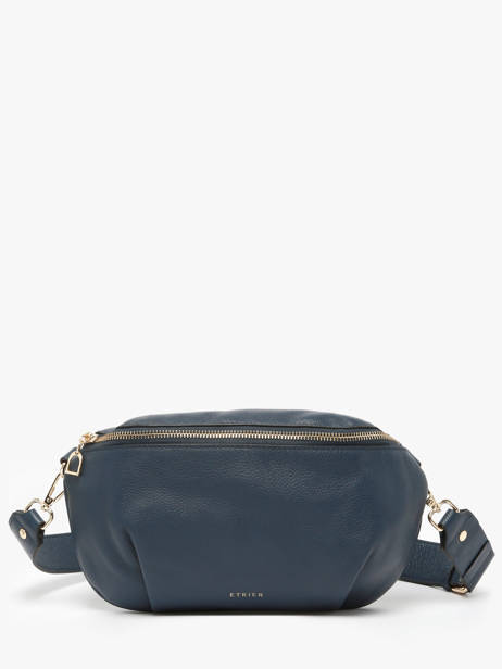 Large Leather Tradition Belt Bag Etrier Blue tradition ETRA022L