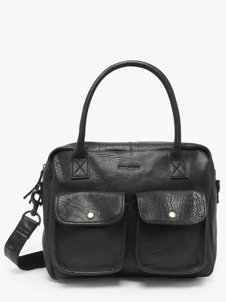 Leather Le Dandy A4 Satchel Paul marius Black vintage S