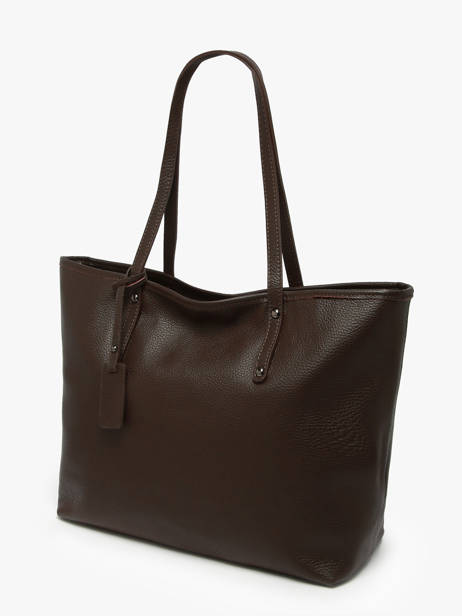 Leather Caviar Tote Bag Milano Brown caviar CA19111N other view 2