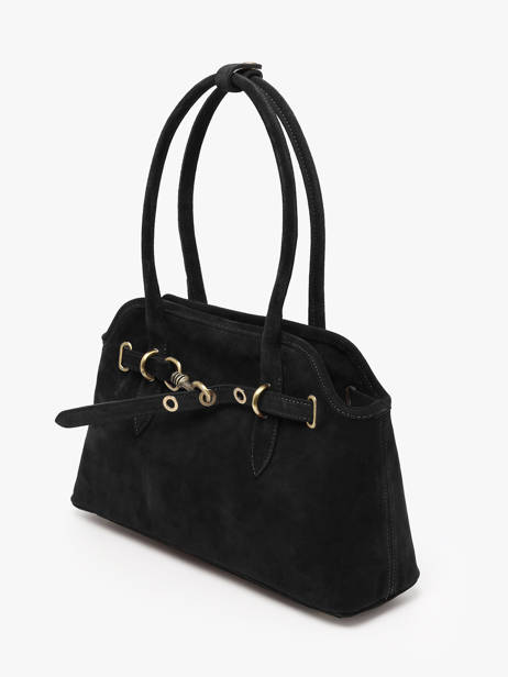 Shoulder Bag Velvet Leather Milano Black velvet VE260610 other view 1
