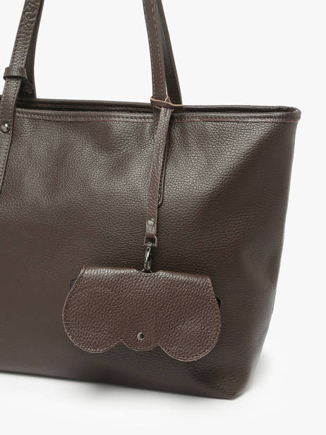 Sunglass Case Leather Milano Brown caviar CA25069 other view 1