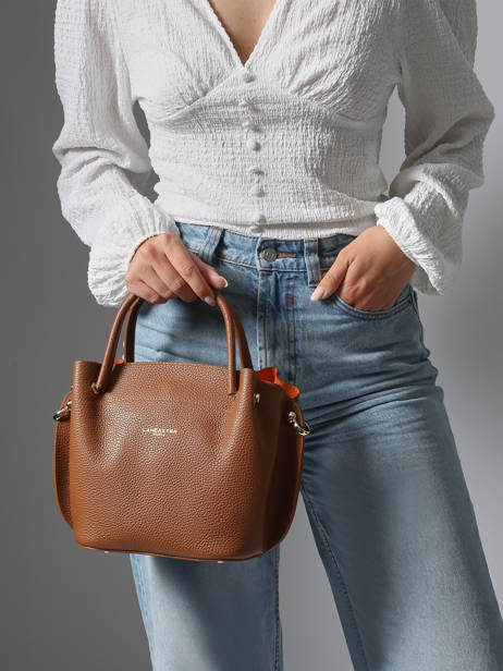 Leather Foulonné Double Satchel Lancaster Brown foulonne double 18 other view 1