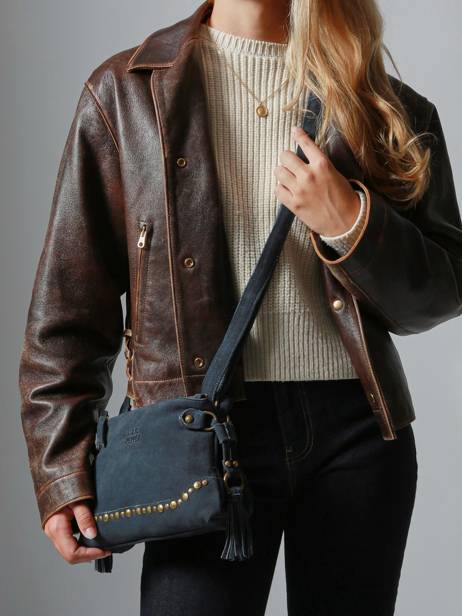 Shoulder Bag Houston Leather Basilic pepper Blue houston BHOU82 other view 1