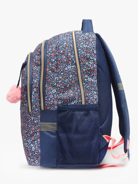 Sac à Dos 2 Compartiments Milky kiss Bleu floral fame 3700526 vue secondaire 2