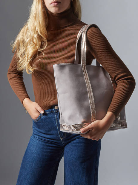 Satchel Cabas Cotton Vanessa bruno Gray cabas 1V40378 other view 1