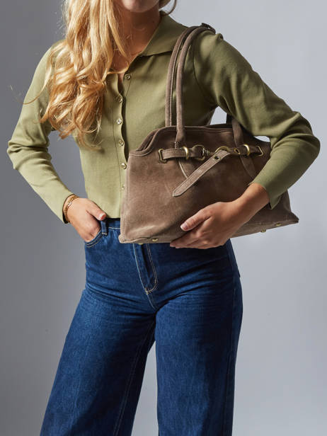 Shoulder Bag Velvet Leather Milano Beige velvet VE260610 other view 1