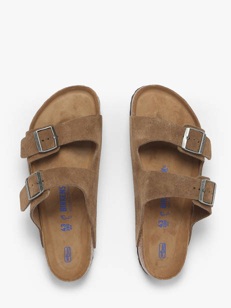 Slippers In Leather Birkenstock Brown men 1030863 other view 3