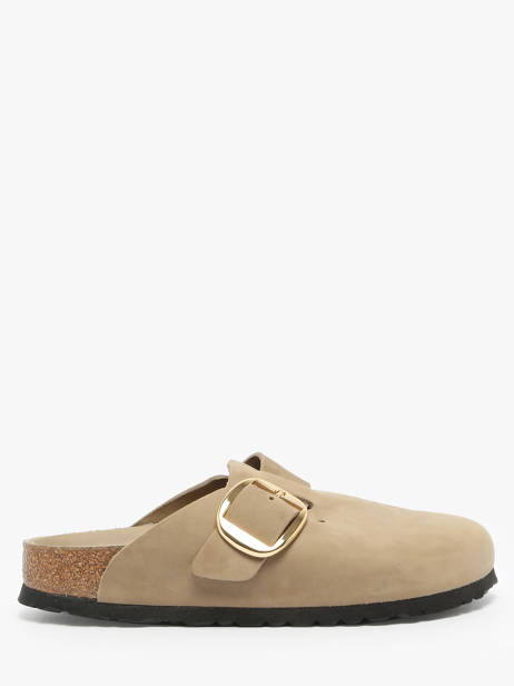 Mules Boston Big Buckle En Cuir Birkenstock Beige accessoires 1030425