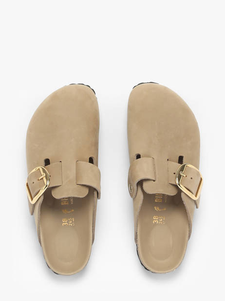 Mules Boston Big Buckle En Cuir Birkenstock Beige accessoires 1030425 vue secondaire 3