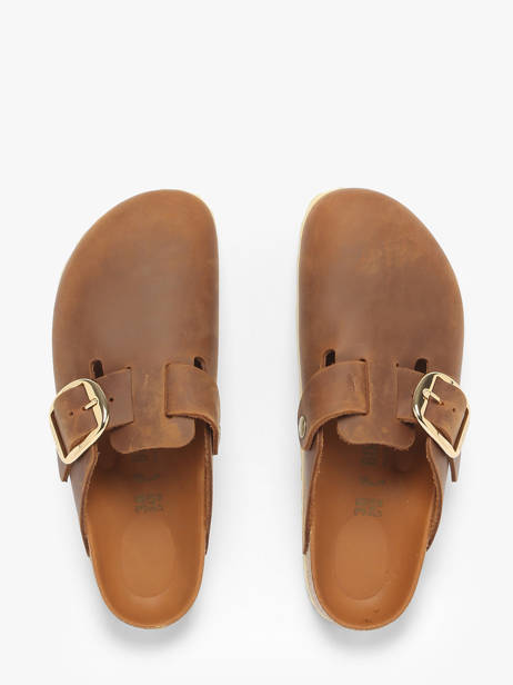 Mules Boston Big Buckle En Cuir Birkenstock Marron accessoires 1030446 vue secondaire 3