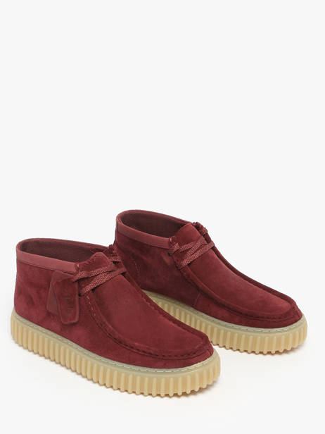 Ankle Derby Shoes In Leather Clarks Red men 26183423 other view 1
