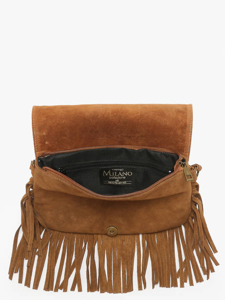 Shoulder Bag Velvet Leather Milano Brown velvet VE241115 other view 2