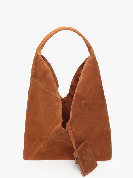Shoulder Bag A4 Velvet Leather Milano Brown velvet VE25069 other view 2