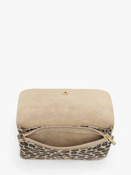 Shoulder Bag Velvet Leopardo Leather Milano Beige velvet leopardo VL23067 other view 2