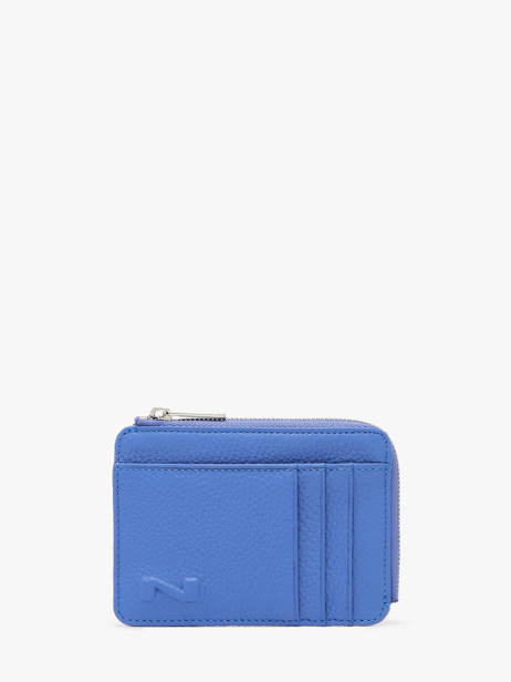 Porte-monnaie Avec Porte-cartes Cuir Nathan baume Bleu original n 217N