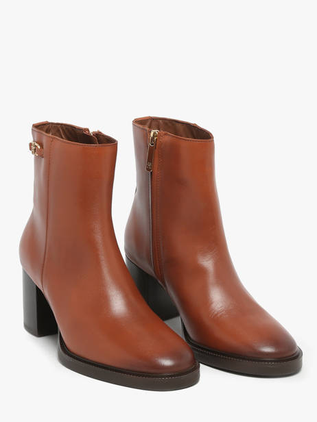 Heeled Boots In Leather Tommy hilfiger Brown women 8864GOC other view 1