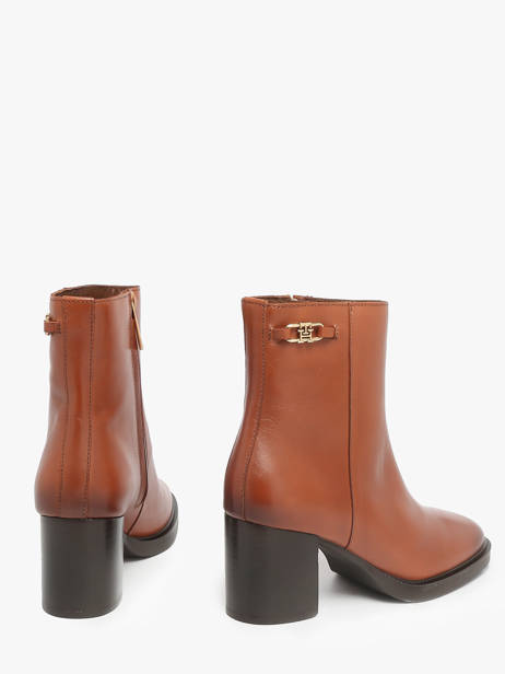 Heeled Boots In Leather Tommy hilfiger Brown women 8864GOC other view 2