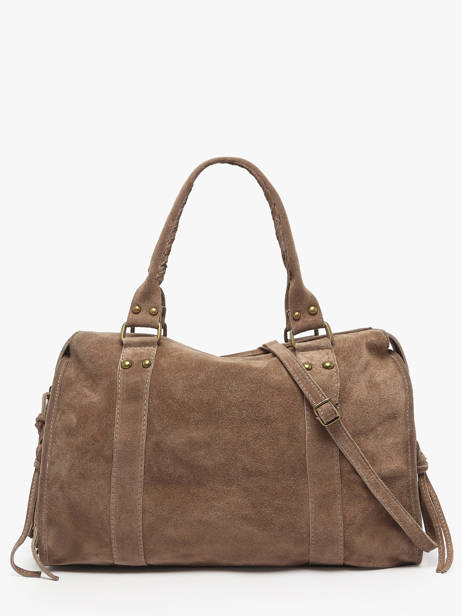 A4 Size Shoulder Bag Velvet Leather Milano Brown velvet VE24095 other view 4