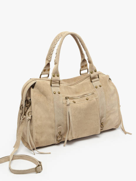 A4 Size Shoulder Bag Velvet Leather Milano Beige velvet VE24095 other view 1
