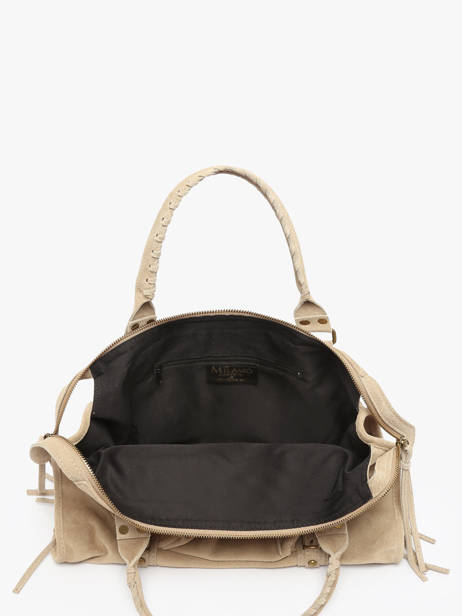 A4 Size Shoulder Bag Velvet Leather Milano Beige velvet VE24095 other view 2