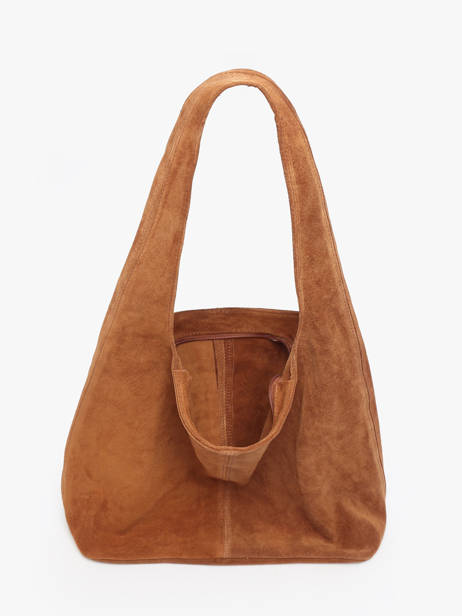 Shoulder Bag Velvet Leather Milano Brown velvet VE25065 other view 2