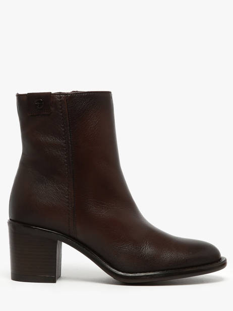 Bottines à Talon En Cuir Tamaris Marron accessoires 45