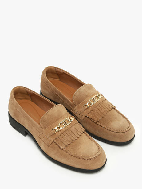 Mocassins En Cuir Tommy hilfiger Beige accessoires 8972RBC vue secondaire 1