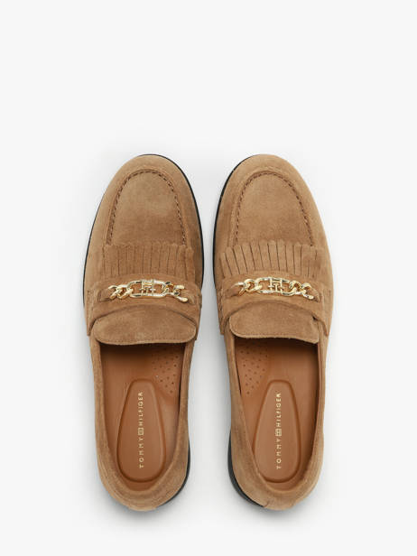 Mocassins En Cuir Tommy hilfiger Beige accessoires 8972RBC vue secondaire 3