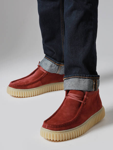 Chaussures Derbies Montante Torhill En Cuir Clarks Rouge men 26183423 vue secondaire 1