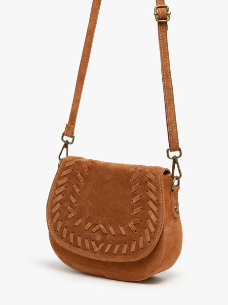 Shoulder Bag Velvet Leather Milano Brown velvet VE25062 other view 2