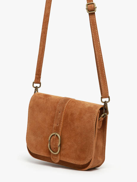 Shoulder Bag Velvet Leather Milano Brown velvet VE25063 other view 2