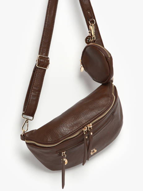 Belt Bag Lulu castagnette Brown zip YSALINE other view 2
