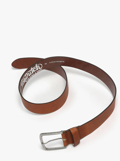 Leather Lingo Men's Belt Von dutch Brown belt LINGO other view 2