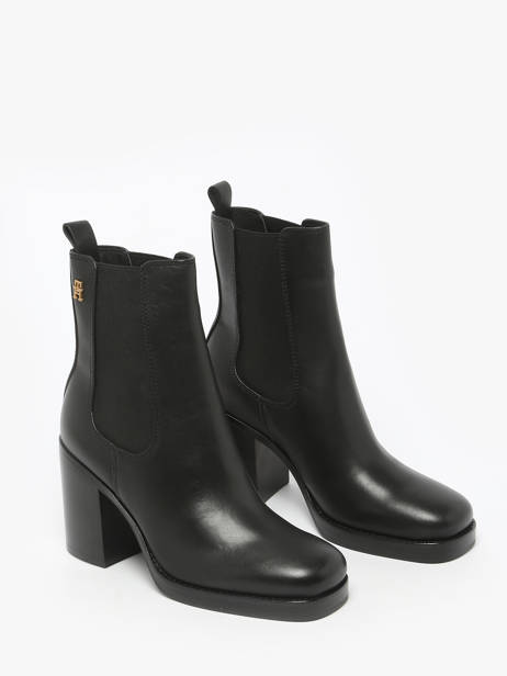 Heeled Boots In Leather Tommy hilfiger Black women 8844BDS other view 2