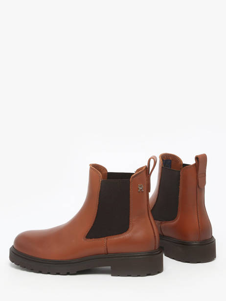 Chelsea Boots In Leather Tommy hilfiger Brown women 8766BDS other view 3
