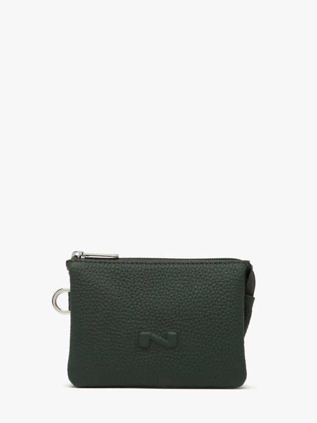 2-compartment  Coin Purse Leather Nathan baume Green original n 302N