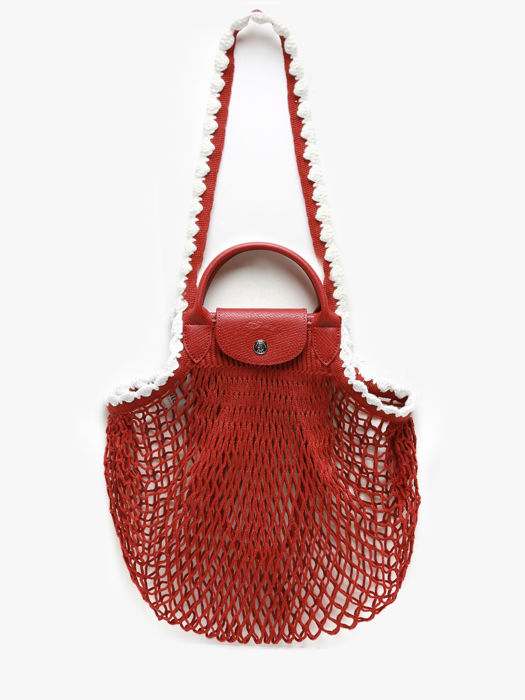 Longchamp Le pliage filet crochet Hobo bag Red
