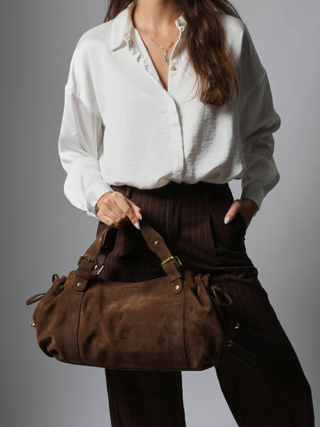 Shoulder Bag Folk Leather Gerard darel Brown folk DCS01407 other view 1