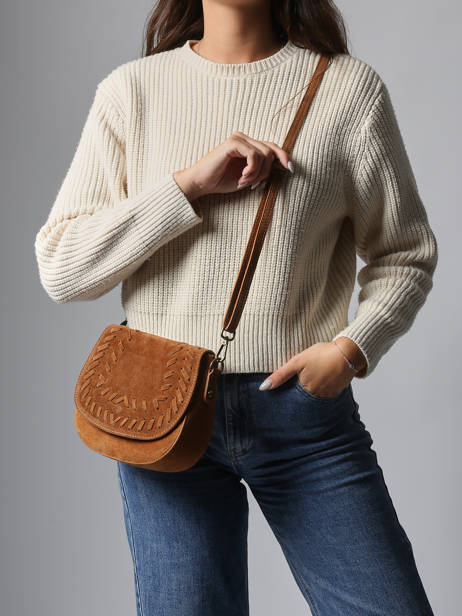 Shoulder Bag Velvet Leather Milano Brown velvet VE25062 other view 1