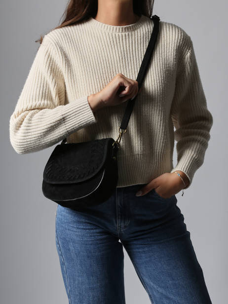 Sac Bandoulière Velvet Cuir Milano Noir velvet VE25062 vue secondaire 1