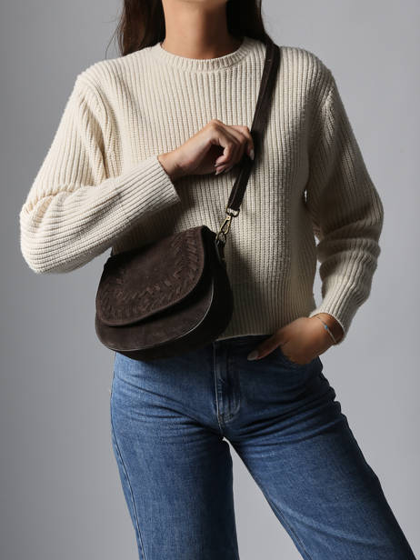 Sac Bandoulière Velvet Cuir Milano Marron velvet VE25062 vue secondaire 1