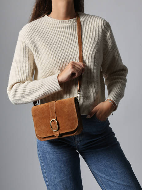 Shoulder Bag Velvet Leather Milano Brown velvet VE25063 other view 1